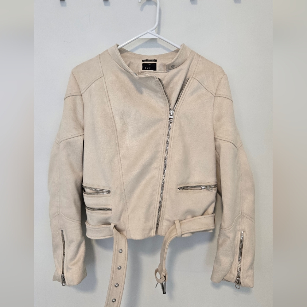 ZARA TRF Faux Suede Moto Jacket